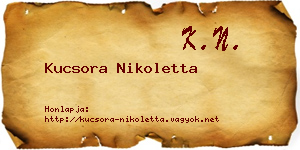 Kucsora Nikoletta névjegykártya