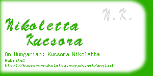 nikoletta kucsora business card